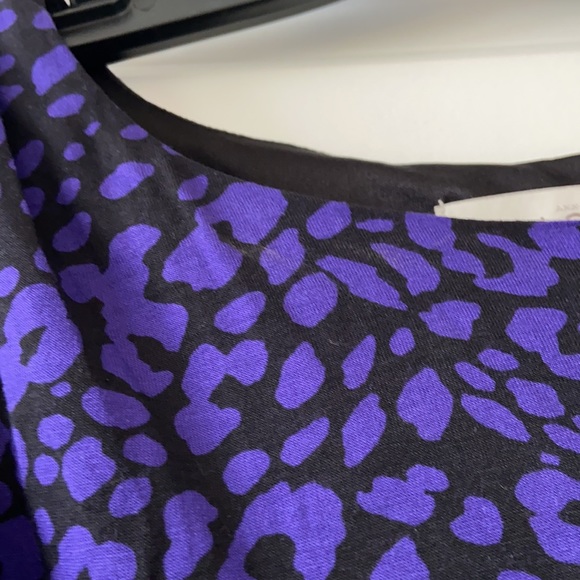 LOFT Purple & Black Animal Print Dress, XS - Picture 13 of 13